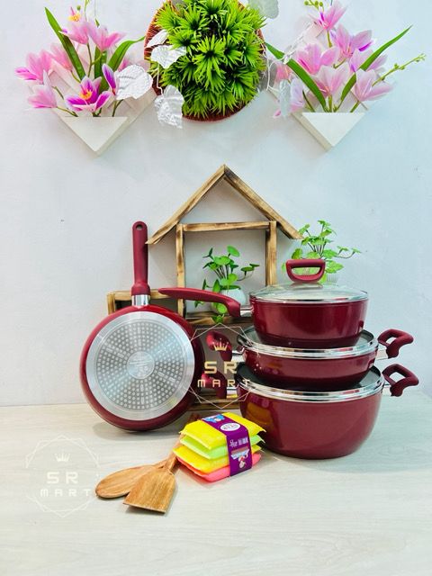 WhatsApp Image 2025-10-29 at 1.31.25 PM Kiam 7 Pcs Cookware Set Ceramic Granite Non-Stick (Induction Bottom) - Image 1