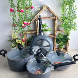 7 Pcs Marble Coting Cookware Set