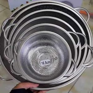 Stainless Steel Kitchen Sink Fine Mesh & Strong Handle Vegetable Strainer 6 Pcs set