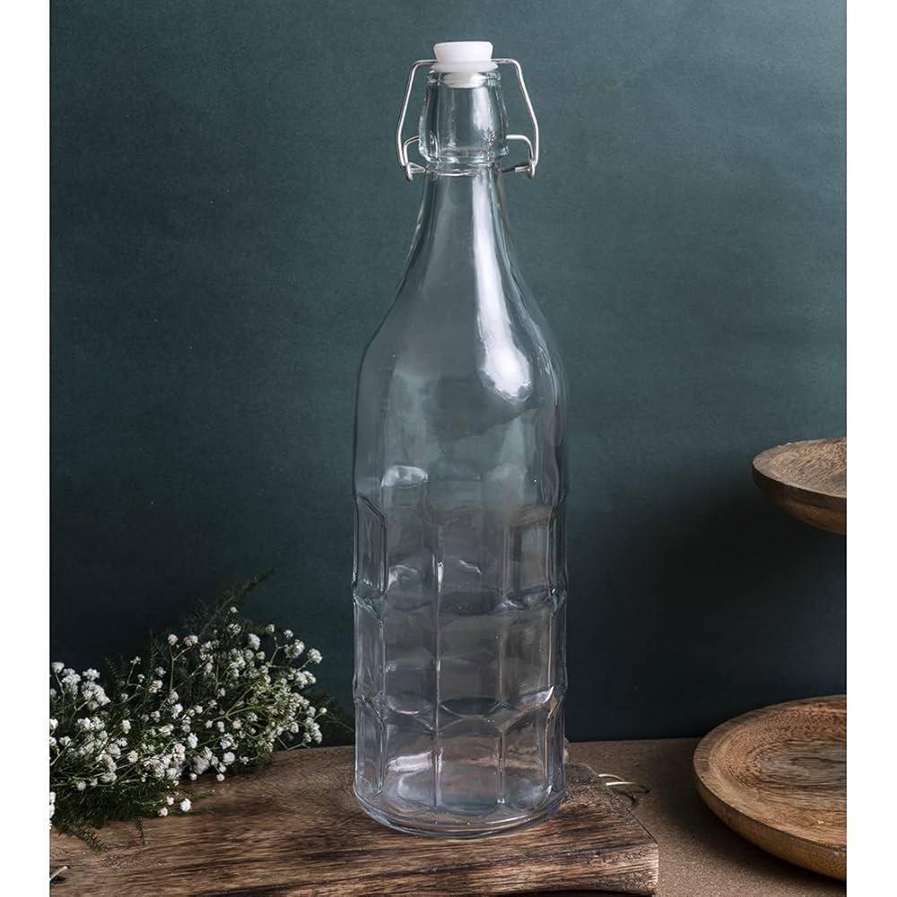 WhatsApp Image 2025-10-08 at 2.06.48 AM White Gold - Korken Glass bottle with stopper-1000ml-1pc - Image 1