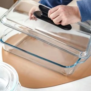 3 litter square oven proof serving dish with lid