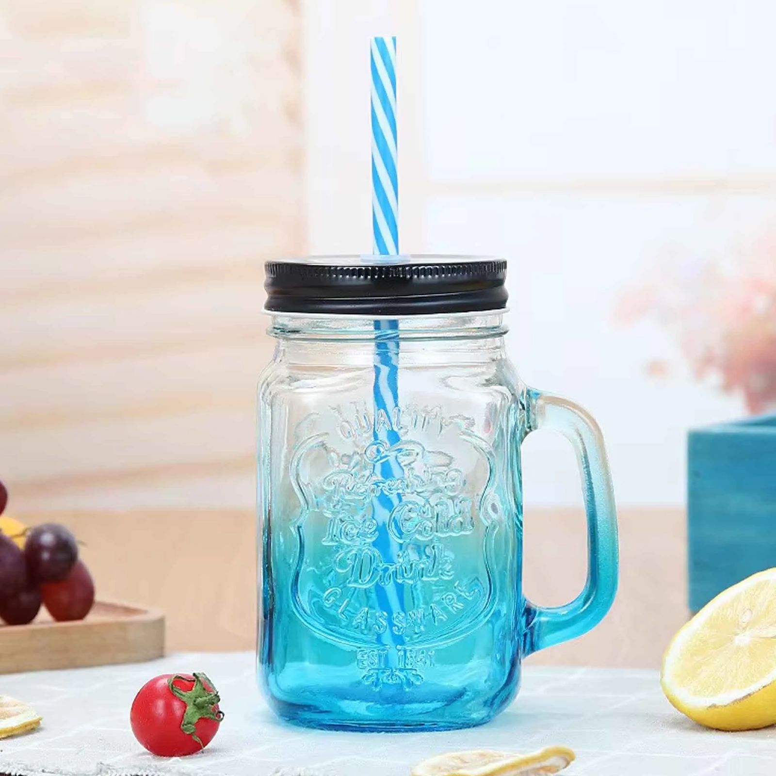 WhatsApp Image 2025-10-14 at 2.18.22 PM 500ML Mason Mug With Handle & Straw - Image 1