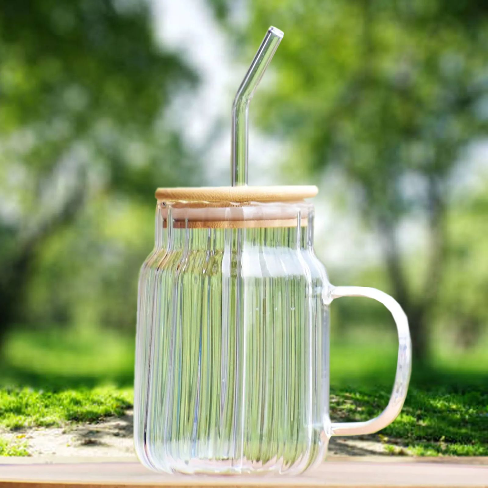 WhatsApp Image 2025-10-14 at 2.22.59 PM 5 Inch Glass Juice Sipper Mug with Straw - Image 1